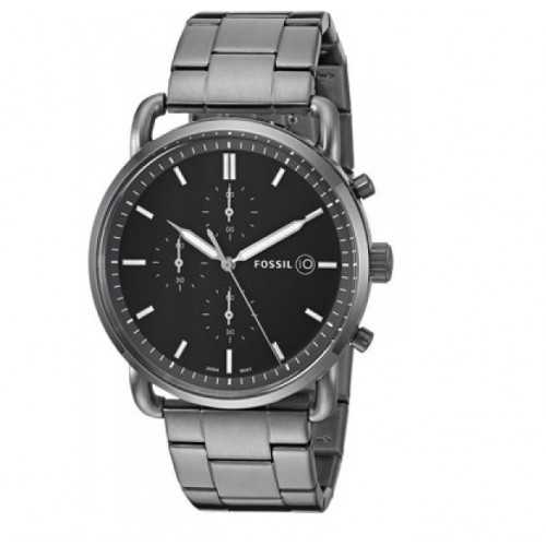FOSSIL The Commuter Men's Watch Chronograph Smoke Stainless Steel FS5400