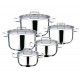 Oxford Kitchen Pot 10 Pieces Stainless Steel FLAT LID