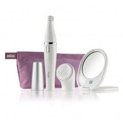 Braun Face Epilator with Facial Cleansing Brush and Lighted Mirror SE830