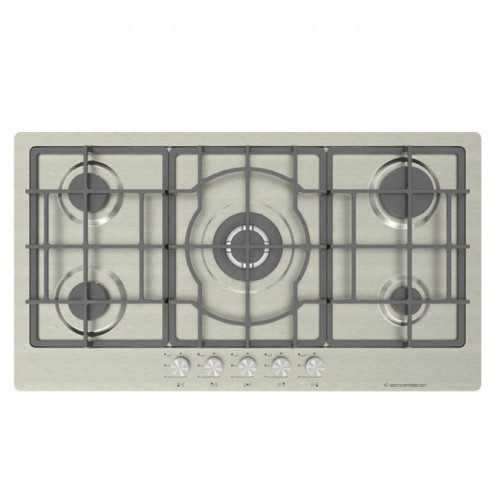 Ecomatic Built-In Hob Stainless Steel 92 cm 5 Gas Burners Crystal Front Control Panel S963XLC