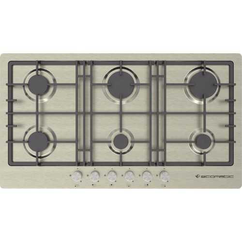 Ecomatic Built-In Hob 92 cm 6 Gas Burners Cast Iron Stainless S943XL6C