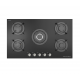 Ecomatic Built-In Crystal Hob 90 cm New Design 5 Burners Cast Iron Black S947CMX