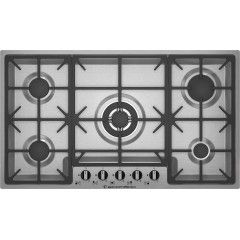 Ecomatic Built-In Hob 90 cm 5 Gas Burners Cast Iron Frontal Control Stainless New Design S903FC