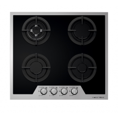 Ecomatic Built-In Crystal Hob With Stainless Steel Frame 60 cm 4 Gas Burners Cast Iron S607IGC
