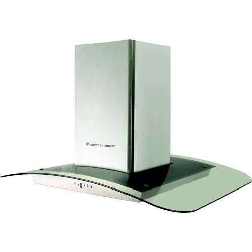 Ecomatic Decorative Chimney Touch LCD Glass Hood 90cm 1000 m3/h Stainless Remote Control Touch H910IGD