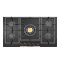 Ecomatic Built-In Crystal Hob with Brass knobs 92 cm Cast Iron S937XLC