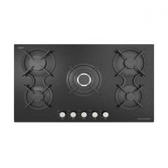 Ecomatic Built-In Crystal Hob 90 cm 5 Gas Burners Cast Iron Black S917DC