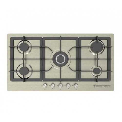 Ecomatic Built-In Hob 92 cm 5 Gas Burners Frontal Control Stainless S953XLC