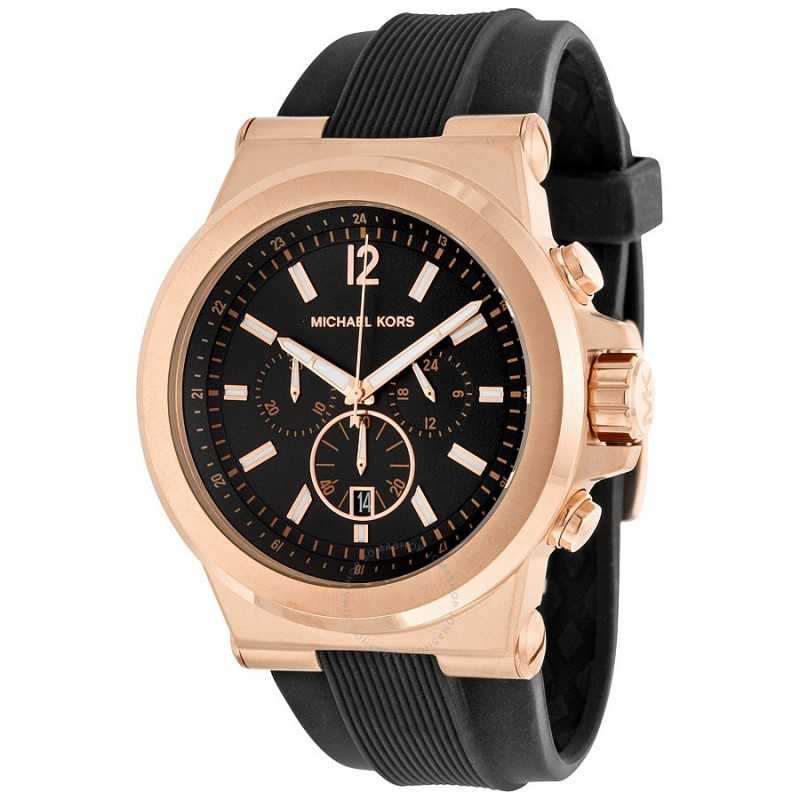 michael kors black and gold mens watch