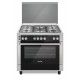 Ecomatic Semi Professional Cooker 90x60 cm 5 Burners Cast Iron Safety Crystal Control Panel Stainless FS9404PRO