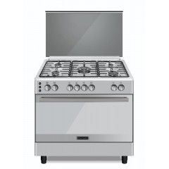 Ecomatic Cooker 90x60 cm 5 Burners Cast Iron Safety Stainless FS9304MM