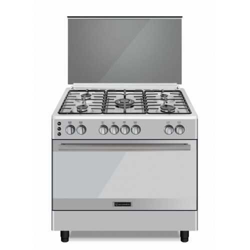 Ecomatic Cooker 90x60 cm 5 Burners Cast Iron Safety Stainless FS9304MM