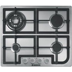 Hoover Built-In Hob Gas 60cm 4 Burners Cast Iron Stainless Steel HGH64SQCPX