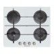 Hoover Built-In Hob Gas 60 cm 4 Burners Cast Iron White Glass HGV64SMTCGW