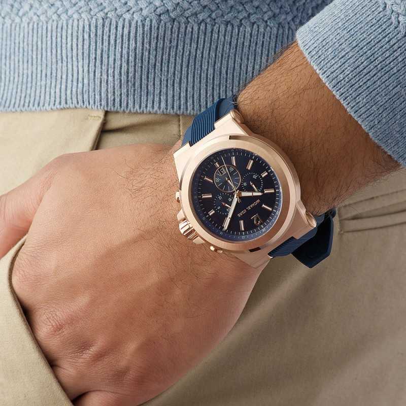 MICHAEL KORS Men's Blue Dylan Watch Silicone MK8295 Prices & Features