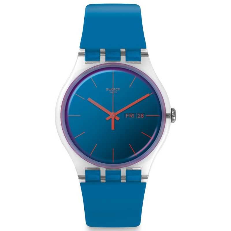 SWATCH Men's Silicone Watch Blue Band SUOK711 Prices & Features in ...