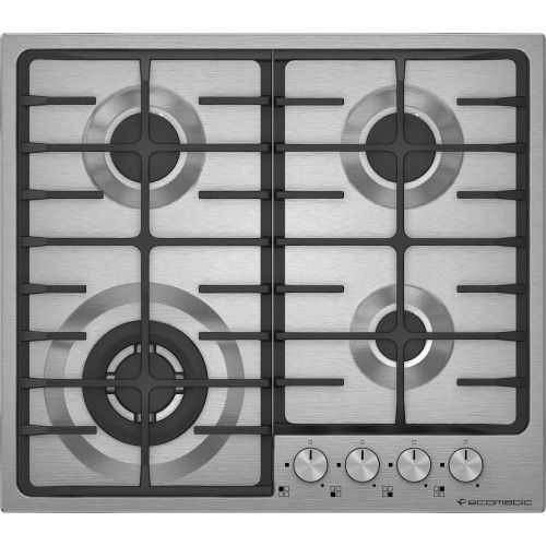 Ecomatic Built-In Hob 60 cm 4 Gas Burners Full Safety Stainless Steel NS603C
