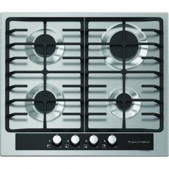 Ecomatic Built-In Hob 60 cm 4 Gas Burners Stainless Steel Glass Control Panel S603GBC