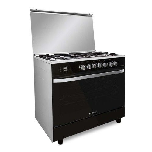 Fresh Gas cooker 5 Burners 80x55 cm With Fan Digital Touch Black Hummer80