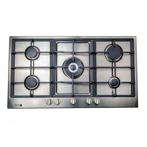 Fagor Gas Built In Hob 5 Burner 90 Cm Stainless Steel Cast Iron