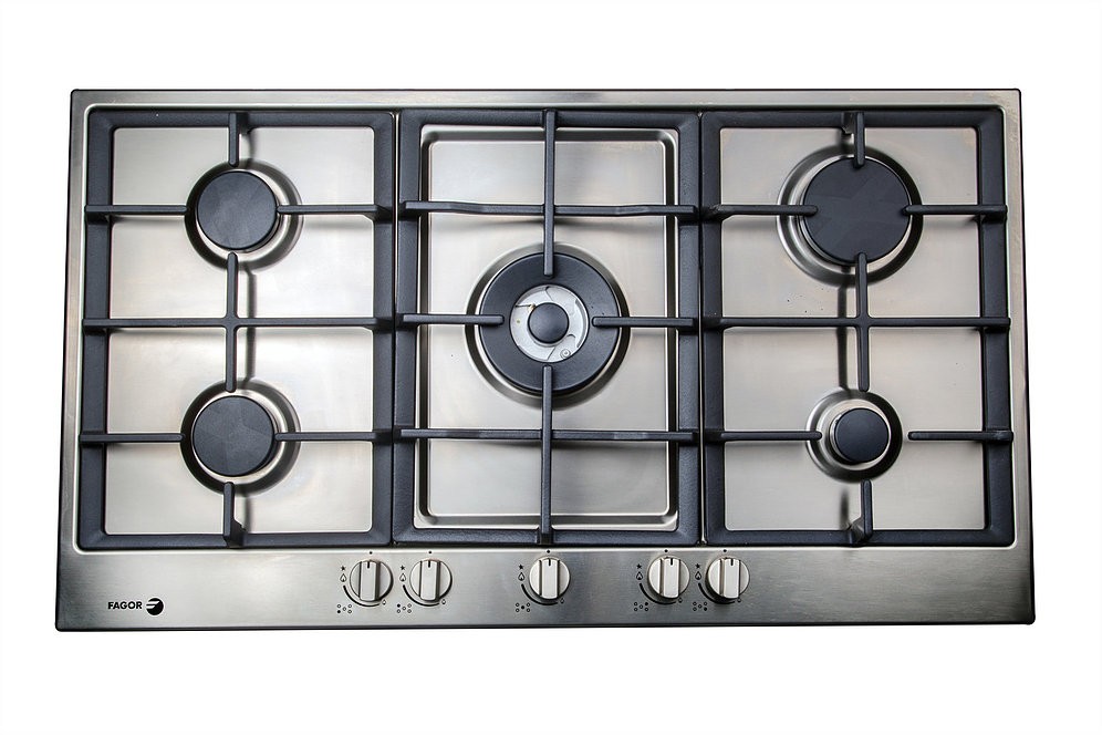 Fagor Gas Built In Hob 5 Burner 90 Cm Stainless Steel Cast Iron