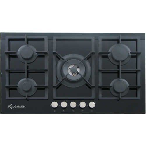 Klugmann Built In Ceramic Hob 90 Cm 5 Gas Burner Cast Iron Kt905