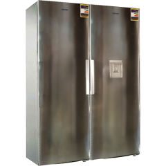 OCEAN Twins Refrigerator with Freezer 811 L Silver with Dispenser OCM402+CVK397