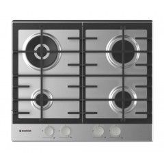 Hoover Built-In Hob Gas 60 cm 4 Burners Stainless Steel Cast Iron HHG6BR4MX