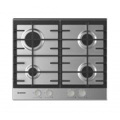 Hoover Built-In Hob Gas 60 cm 4 Burners Stainless Steel Cast Iron HHG6BRMX