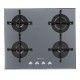 SMEG Built In Glass Hob Gas 4 Burners 60 cm Cast Iron Silver PV 164 S2