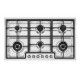 SMEG Built In Hob 6 Burners 90 cm Gas Cast Iron Full Safety Stainless Steel PGF 96