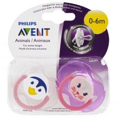 AVENT Tetina 2 pcs with Box and Cover for Children from 0-6 Months T-T06