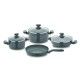 KORKMAZ Mia Granite Cookware Set 7 Pieces Gray A 1146