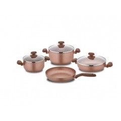 KORKMAZ Mia Granite Cookware Set 7 Pieces Rose Gold A 1145