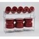 Joseph Spice Set 8 pieces Glass With Stand Red MA-0834