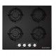 Ecomatic Built-In Hob 60 cm 4 Gas Burners Crystal Full Safety Black Colour S607ALBS