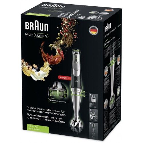 Braun MultiQuick 9 Hand Blender with Grinder 1000 Watt Black MQ9078X