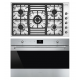 SMEG Built In Hob 5 Burners 90 cm+Built-In Gas Oven 90 cm with Electric Grill PGF 95-4+SF 9300 GVX1