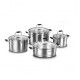 KORKMAZ Flora Kitchen Pot 8 Pieces Stainless Steel A1979