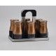 Joseph Spice Set 6 pieces Glass*Stainless With Stand Gold MA-0622