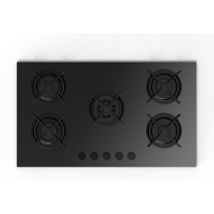 Fresh Built-In Hob 5 Burner 90 cm Glass with Cast Iron F-8871