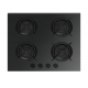 Fresh Built-In Hob 4 Burner 60 cm Glass with Cast Iron F-8872