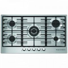 Ecomatic Built-In Hob 90 cm 5 Gas Burners Cast Iron Front Control Stainless S903X
