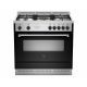 LA GERMANIA Freestanding Cooker 90 x 60 cm 5 Gas Burners in Stainless x Black AMS95C81ANE