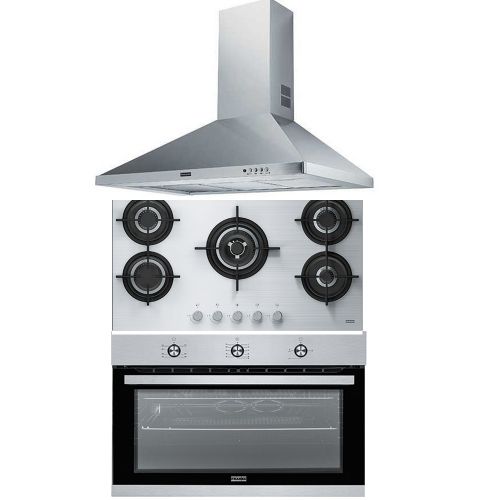 Franke Built-in Crystal Gas Hob 90cm and Gas Oven 90cm and Hood 90cm 630 m3/h FHCR 905 4G TC HE XA C