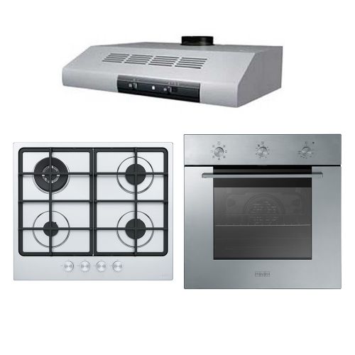 Franke Built-in Gas Hob 60cm and Hood 60cm Classic 310 m3/h and Gas Oven 60 cm FHSM 604 3G DC XS