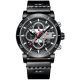 NAVIFORCE Leather Round Analog Watch for Men Chronograph BLlack NF 9131 B-GY-B