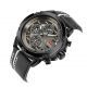 NAVIFORCE Leather Round Analog Watch for Men Chronograph BLlack NF 9110 B-W-B