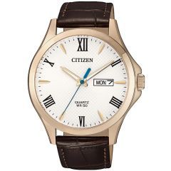 Citizen Leather Round Analog Watch for Men Black BF2023-01A