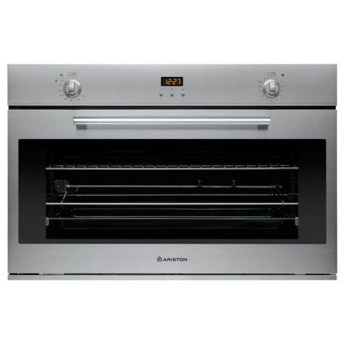 Ariston Gas Built-In Oven 90cm 91 Liter With Electric Grill Safety Digital Stainless MKG 22 (IX)